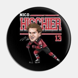 Nico Hischier New Jersey Cartoon Pin