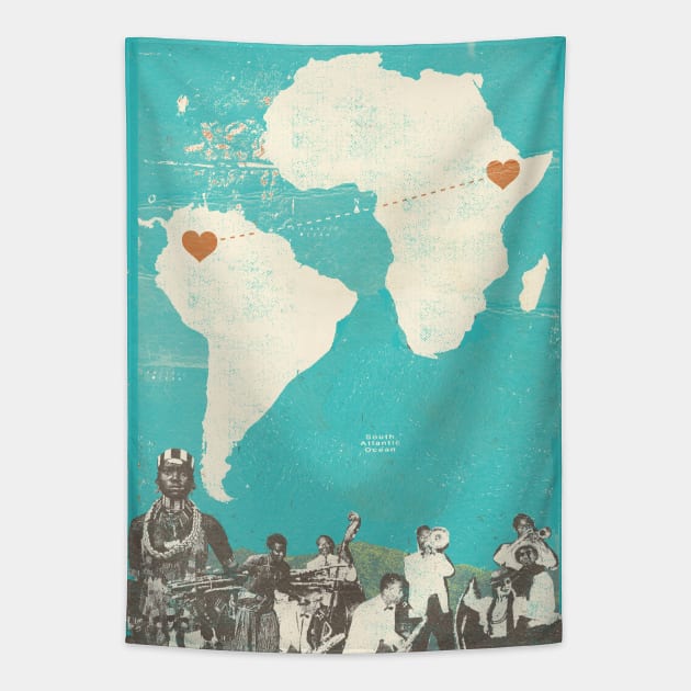 South America-Africa Music Tapestry by Showdeer