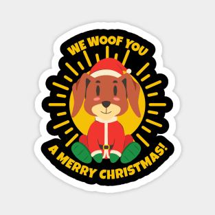 We Woof You a Merry Christmas! - Santa Paws Claus Xmas Dog Magnet