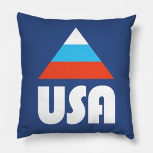 USA Winter Games Retro Mountain Pillow