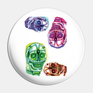 Rainbow Punk skulls Pin