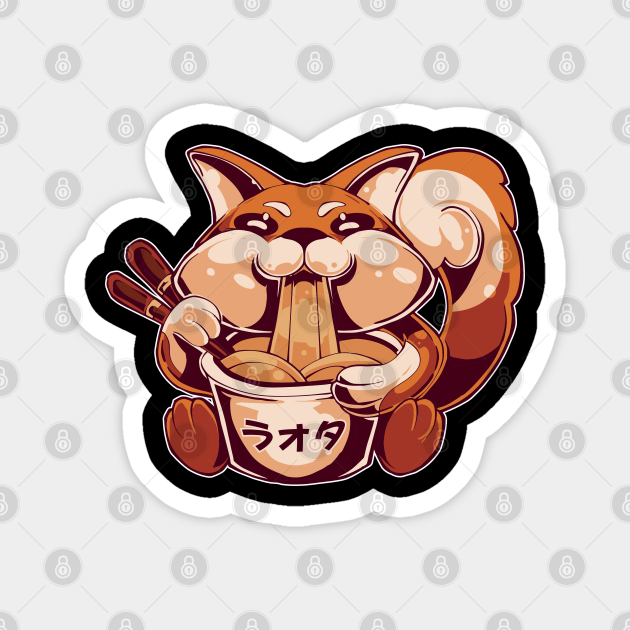 Fox Eating Ramen Anime Kitsune Kawaii Japanese Cartoon Ramen