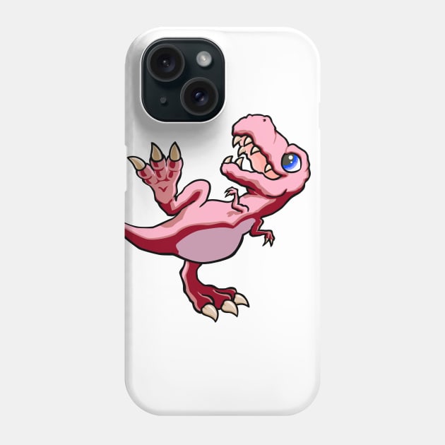 Cute Pink Dino Phone Case by smilingnoodles