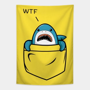 Funny Shark WTF Tapestry