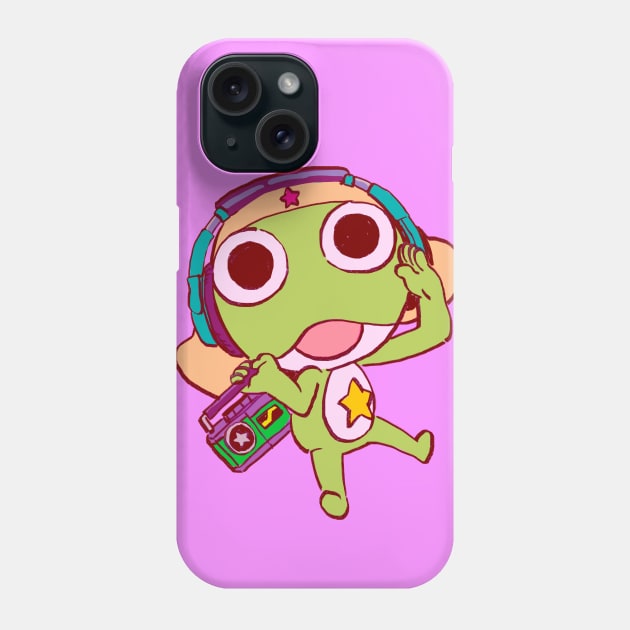 I draw pastel keroro jamming with a boombox and headphone / Sergeant Keroro Phone Case by mudwizard