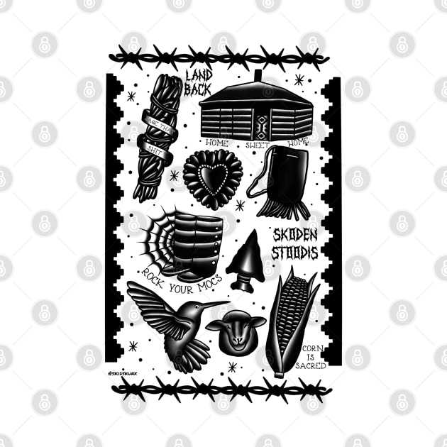 Navajo Tattoo Flash by Skidskunx