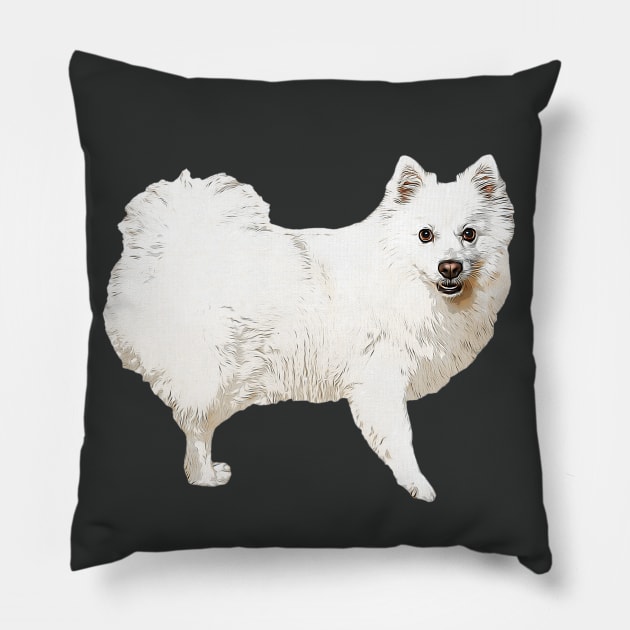 Japanese Spitz Side Look Pillow by ElegantCat