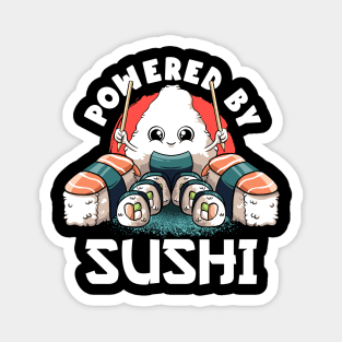 Powered By Sushi Lover Kawaii Cute Food Japanese Anime Sushi Magnet