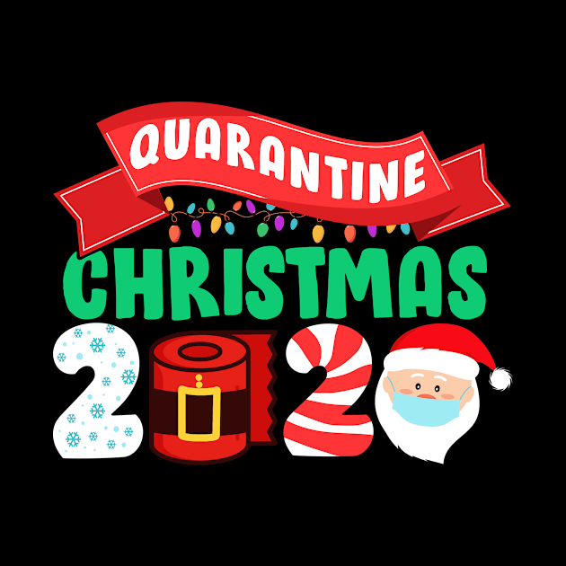 Santa's Wearing Facemask Candy Cane Lights Tree Merry Quarantine Christmas 2020 by mittievance