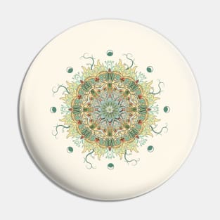 Morris Garden Pattern Mandala Pin