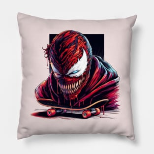 Unleash the Edge: Captivating Anti-Hero Skateboard Art Prints for a Modern and Rebellious Ride! Pillow