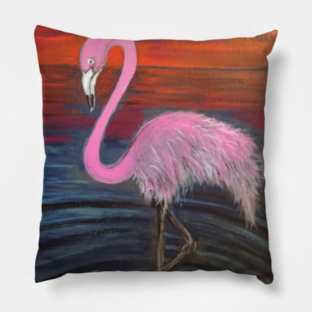 Flamingo at Sunset Pillow by Matt Starr Fine Art