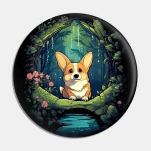 Corgi In The Forest Pin
