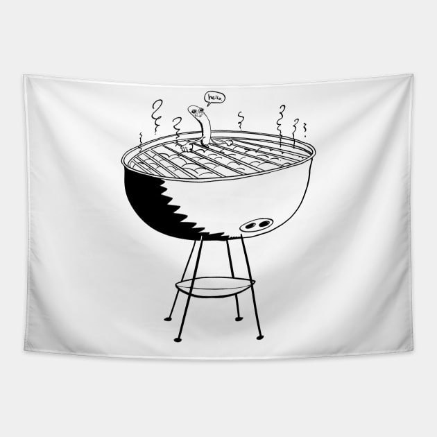 Grilled hot dog Tapestry by neilkohney