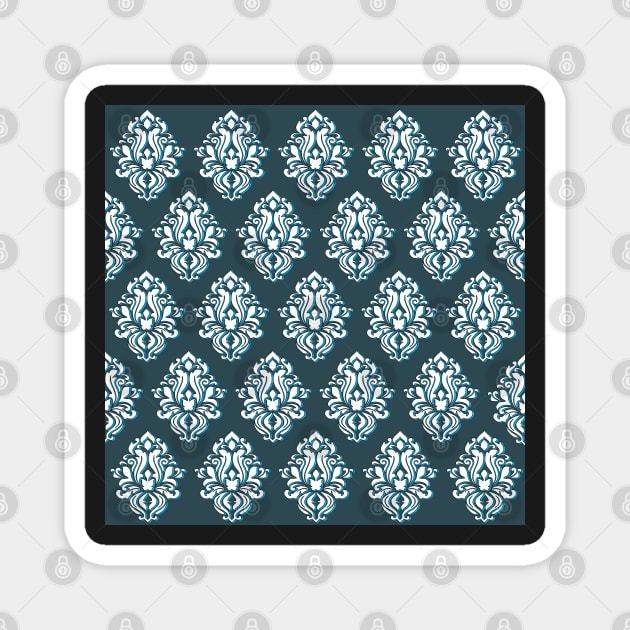 Block printed effect blue pattern Magnet by SamridhiVerma18