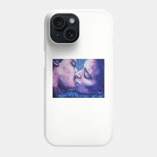 Lovers - Kiss In Pink And Blue Phone Case