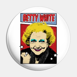 Betty White Pop Art Comic Style Pin