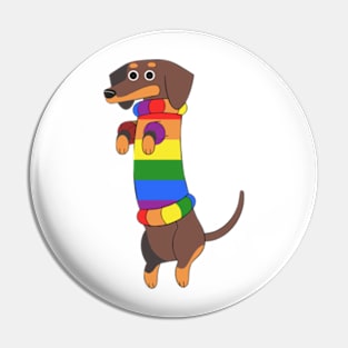 Dachshund Pride - Pride Flag Pin