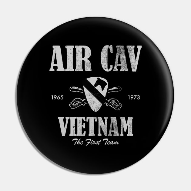 Air Cav Vietnam - The First Team (distressed) Pin by TCP