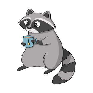 Raccoon Drinking Tea T-Shirt