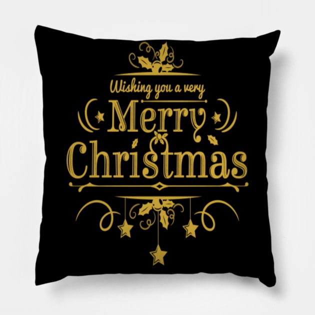 Merry Christmas Pillow by Artistic Design