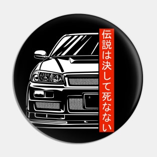 R34 GT-R Skyline JDM Tuning Car Pin