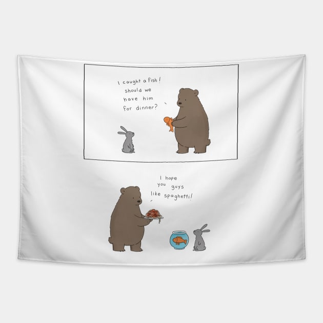 Fish for Dinner Tapestry by Liz Climo