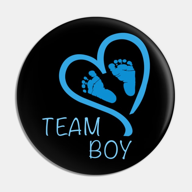 Team Boy Gender Blue Reveal Baby Shower Pin by Saymen Design