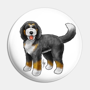 Dog - Bernadoodle - Tricolor Black and Tan Pin