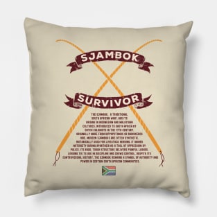 Vintage Sjambok Survivor Leather Whip South Africa Childhood Funny Pillow