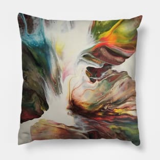 Precision Fall Colors Fluid Art Painting Pillow