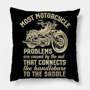 Most Motorcycle Problems - Motorcycle Graphic Pillow