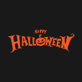 Creative Happy Halloween Pumpkin Text T-Shirt