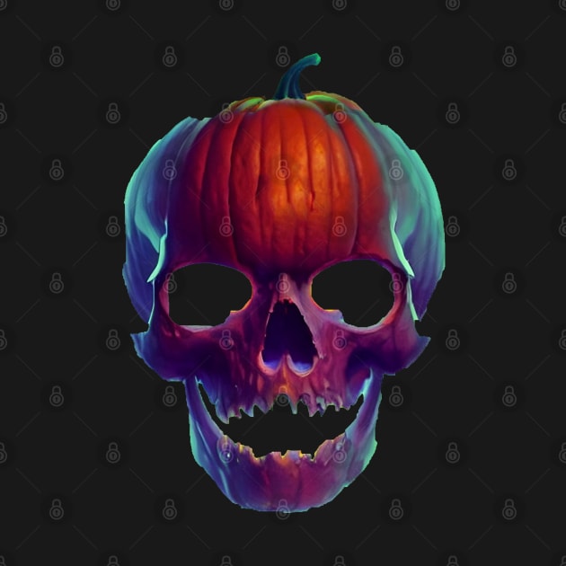 Pumpkin Halloween skull III by Northern Coven Apparel