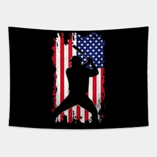 Baseball Lover American Flag Gift Tapestry