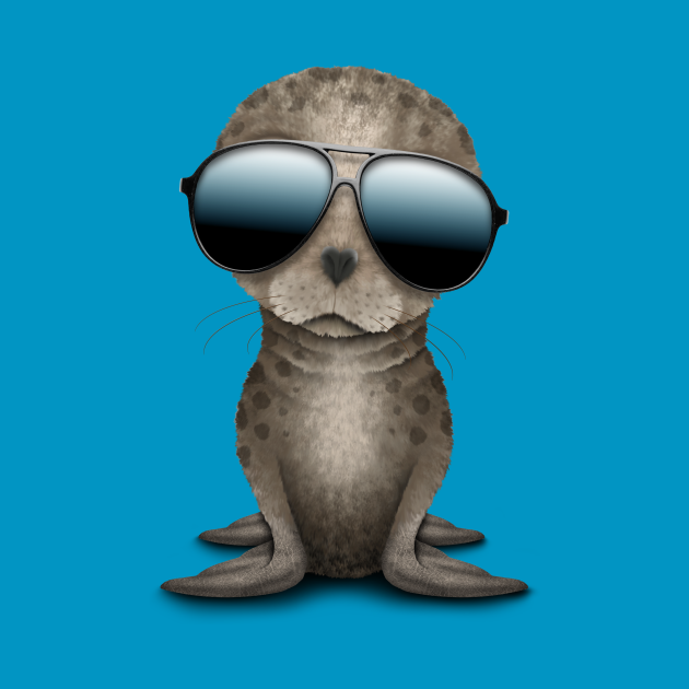 Cute Baby Seal Wearing Sunglasses Baby Seal TShirt TeePublic