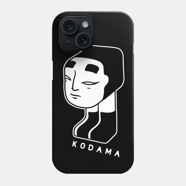 Not a traditional Kodama spirit, a ghost with onna men mask in white ink Phone Case by croquis design