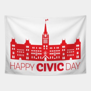 Happy Civic Day design with Parliament building Tapestry