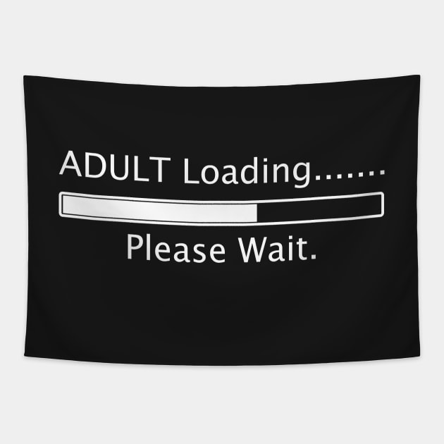 Adult Loading, Please wait (White) Tapestry by Russell102