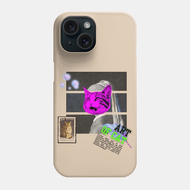 Retro Trippy Cat - Ugly Shirt Collection Phone Case by Yelda