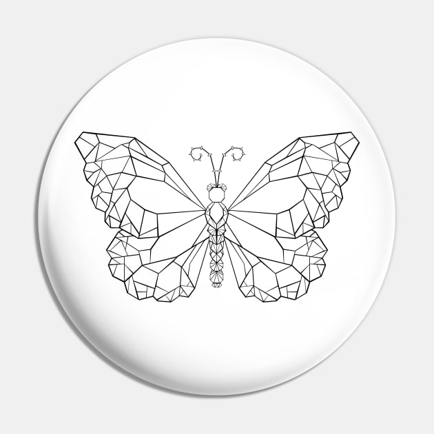 Polygonal Butterfly Monarch Pin by Blackmoon9