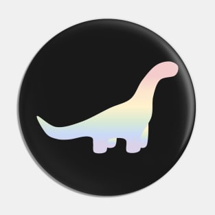 Rainbow Pastel Gradient Dinosaur (Black Background) Pin