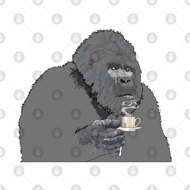 Gorilla sipping expresso by M[ ]