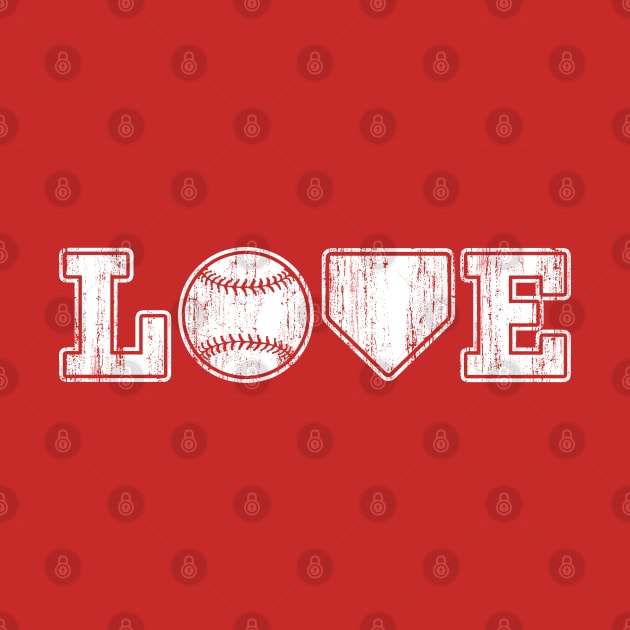 Vintage Love Baseball Home Plate by TeeCreations