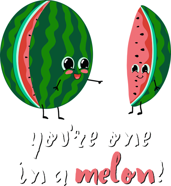 You're One In A Melon! - Cute Watermelon Kids T-Shirt by Ratatosk