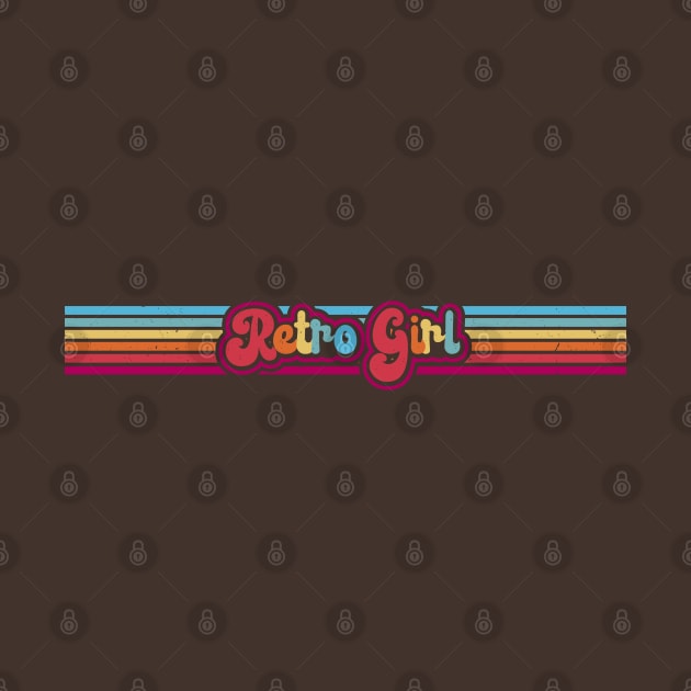 Retro Girl Rainbow Stripes by Jitterfly