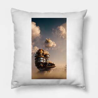 Steampunk Floating Island Pillow