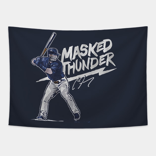 Clint Frazier Masked Thunder Tapestry by KraemerShop