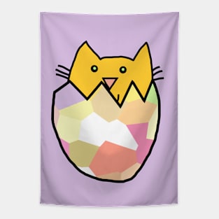 Kitty Cat Hatching from Easter Egg Tapestry