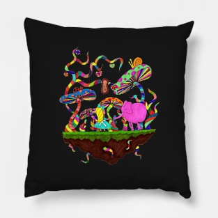 Alice and the Pink Elephant Pillow